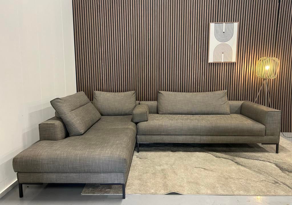 Design On Stock - Hoekbank  Aikon  Beige/Bruin - Nette Staat, Ophalen of Verzenden, Zo goed als nieuw, 150 cm of meer, Vierpersoons of meer