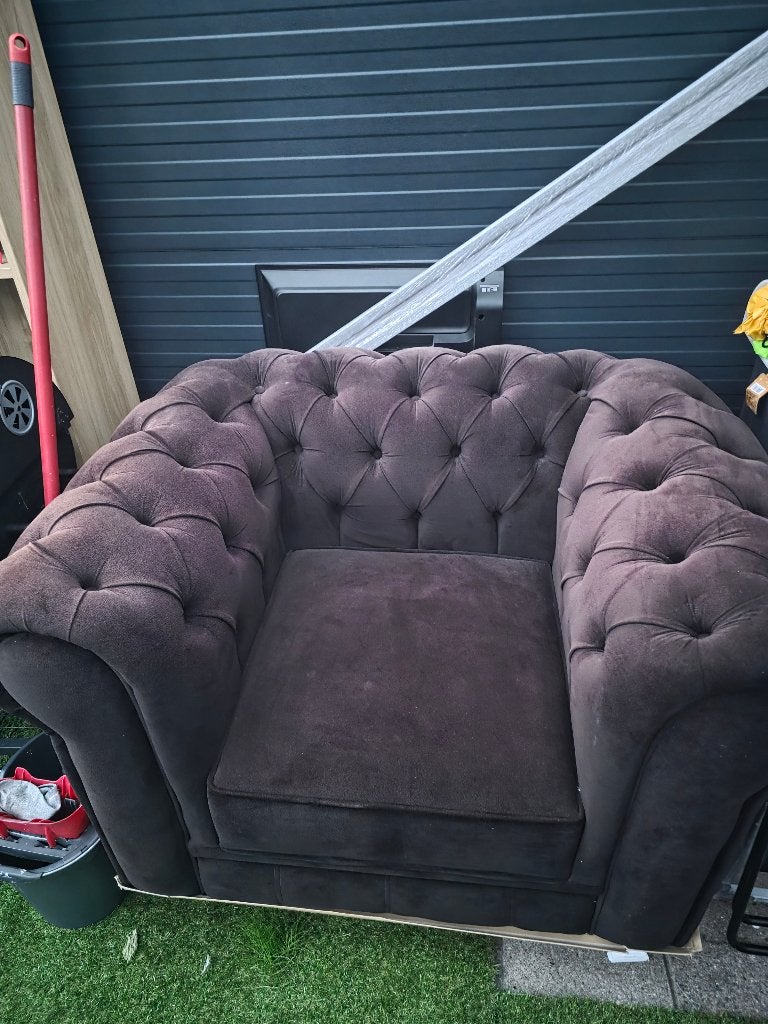 Comfortabele fauteuil - Chesterfield stijl, Ophalen, Eenpersoons, Chesterfield, 75 tot 100 cm
