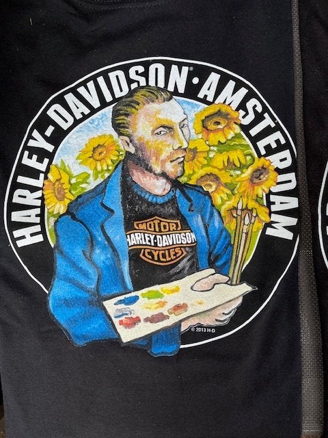 Vintage Harley Davidson van Gogh/Amsterdam t-shirt XL, €35,-, Verzenden, Zwart, Maat 56/58 (XL), Zo goed als nieuw