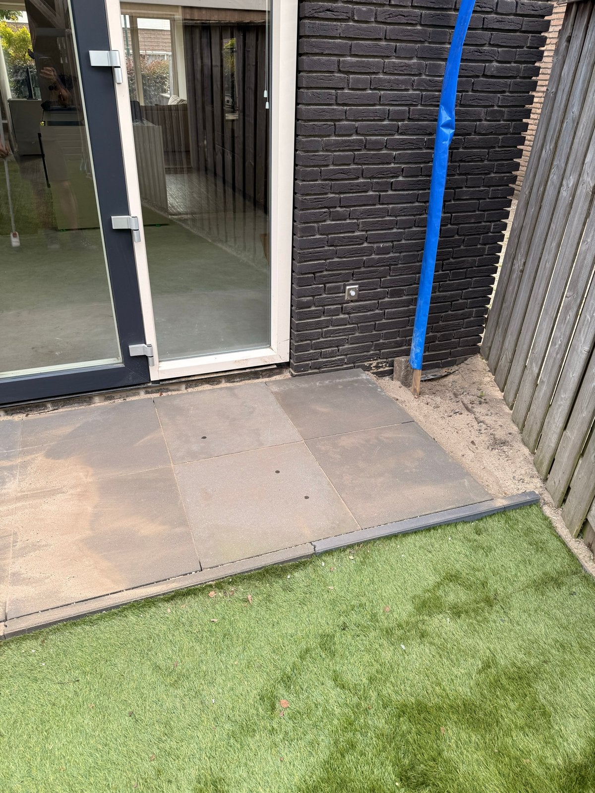 60x60 Antraciet Terrastegels en Stoepbanden, Ophalen, Gebruikt, Beton, Terrastegels