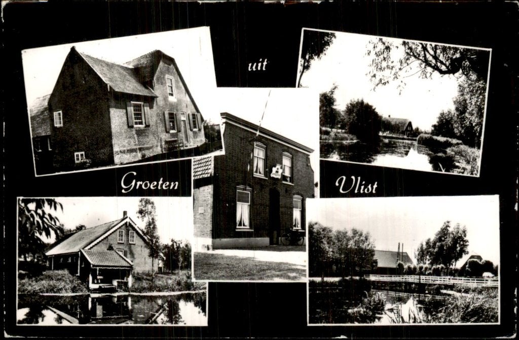 Vlist - Ansichtkaart - Groeten, Ophalen of Verzenden, 1940 tot 1960, Ongelopen, Zuid-Holland