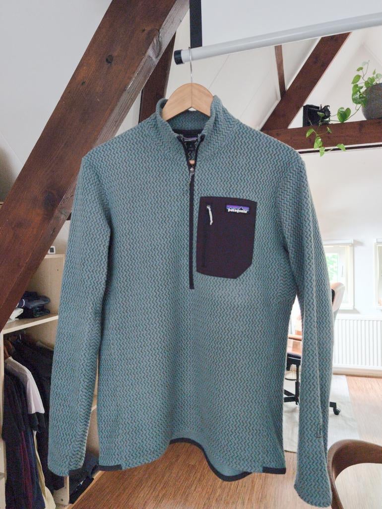 Patagonia Men's R1 Air Fleece Zip-Neck trui - Maat M blauw, Kleding | Heren, Truien en Vesten, Ophalen of Verzenden, Zo goed als nieuw