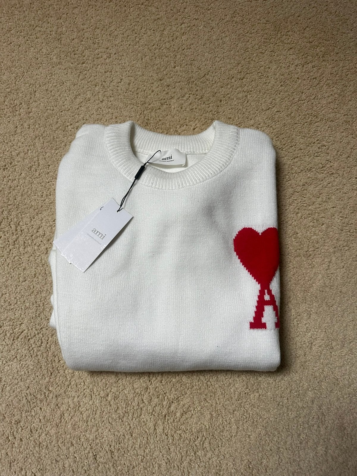 Ami paris trui, Ophalen of Verzenden, Zo goed als nieuw, Maat 48/50 (M), Wit