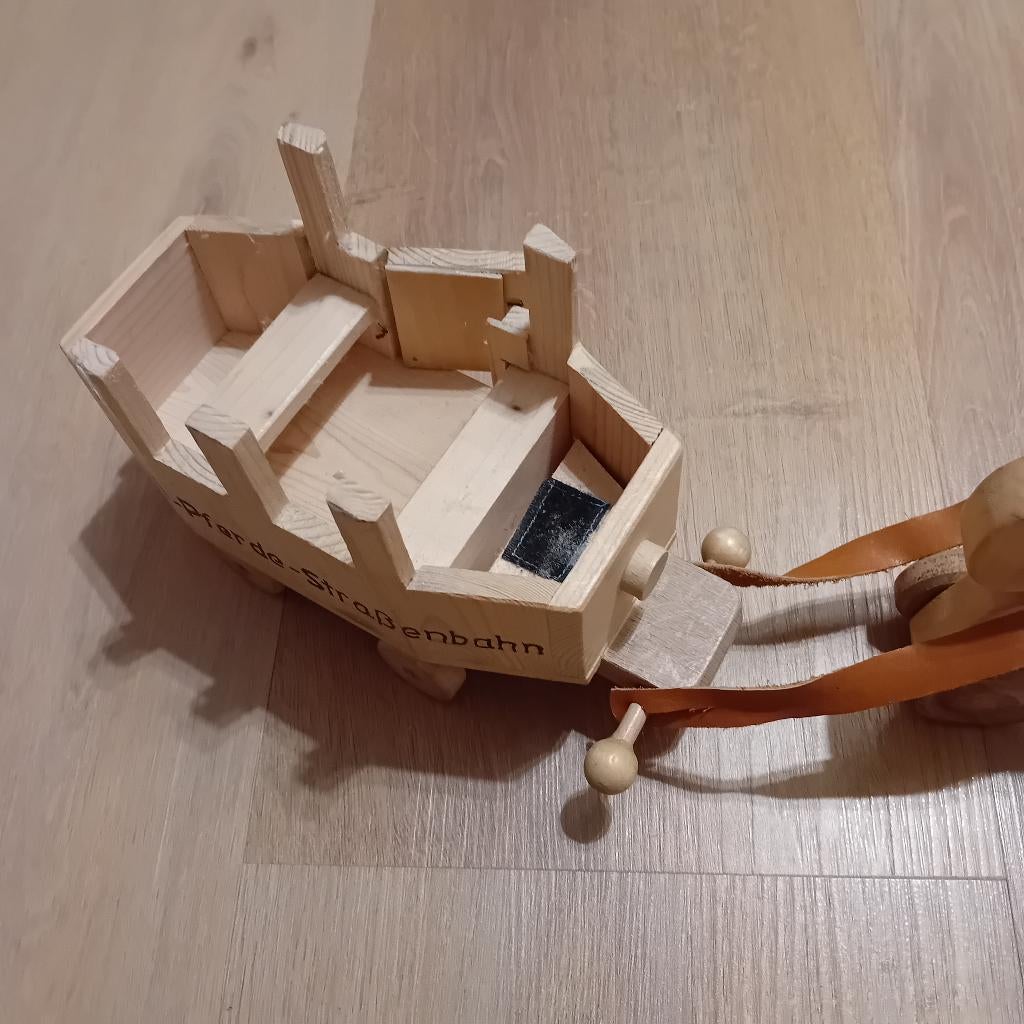 Houten paardjes met wagen nieuw, Ophalen of Verzenden