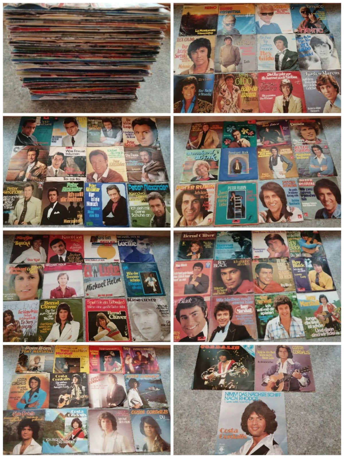 Duitstalige schlager 7" vinyl singles verzameling 75 stuks, Cd's en Dvd's, Verzenden, Gebruikt, 7 inch