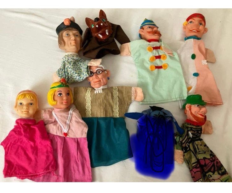 Poppenkast poppen vintage handpop, Ophalen of Verzenden, Zo goed als nieuw, Overige typen