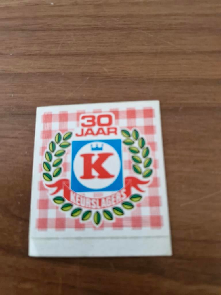7819 Vintage Sticker 30 jaar Keurslagers, Verzamelen, Stickers, Gebruikt, Ophalen of Verzenden
