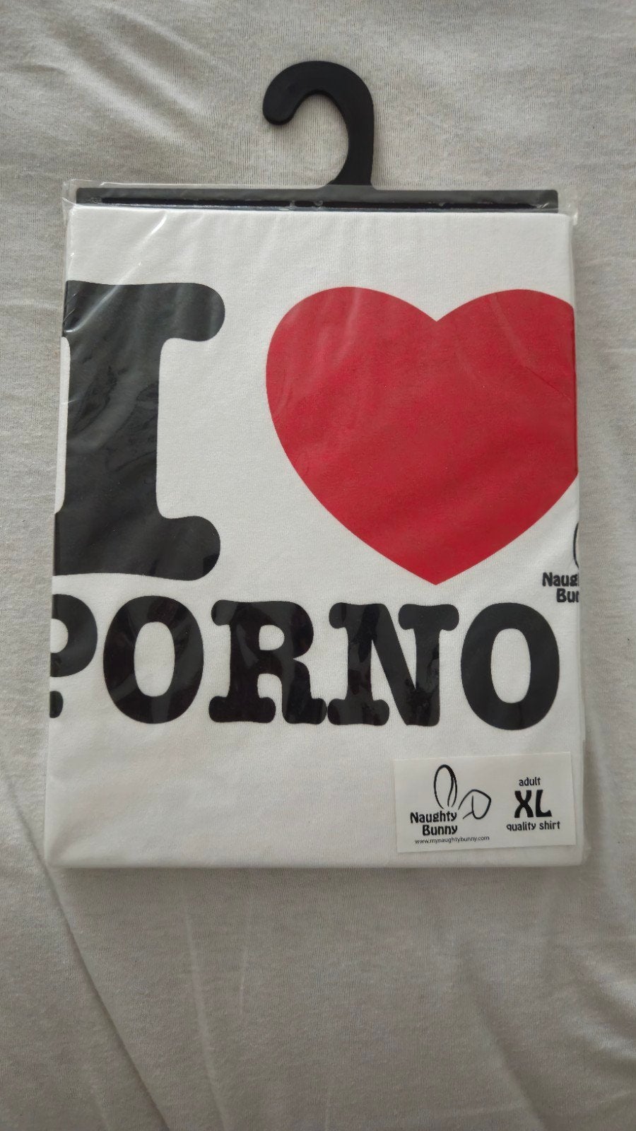 T shirt met I love porno!, Ophalen of Verzenden