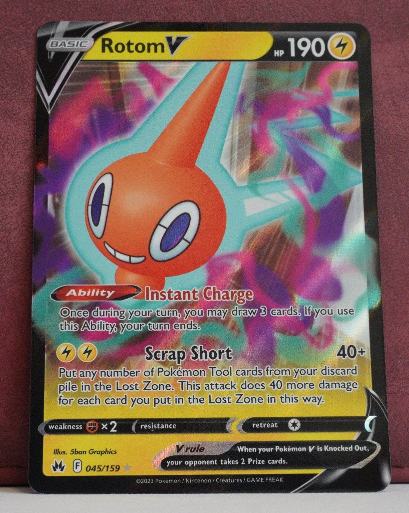 Rotom V 045-159 Crown Zenith Pokémon Kaart, Ophalen of Verzenden, Nieuw, Losse kaart