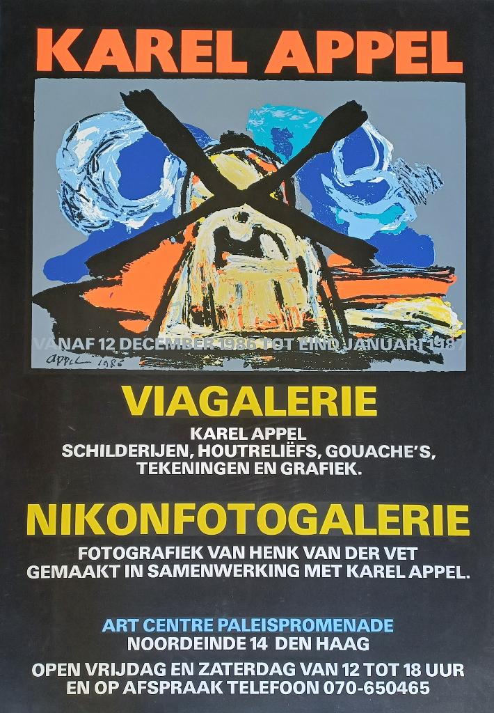 Affiche Karel Appel – Viagalerie / Nikonfotogalerie, Ophalen of Verzenden