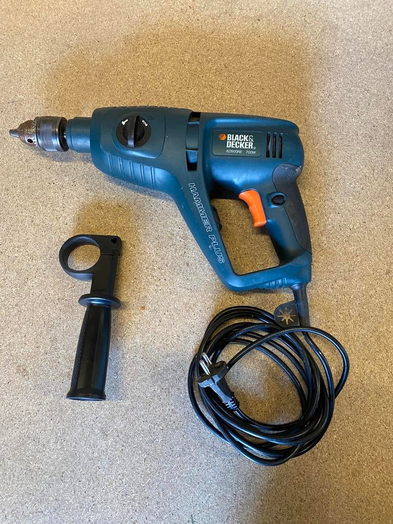 Klopboormachine black en decker KD900RE, 600 watt of meer, Zo goed als nieuw, Klopboormechanisme, Ophalen