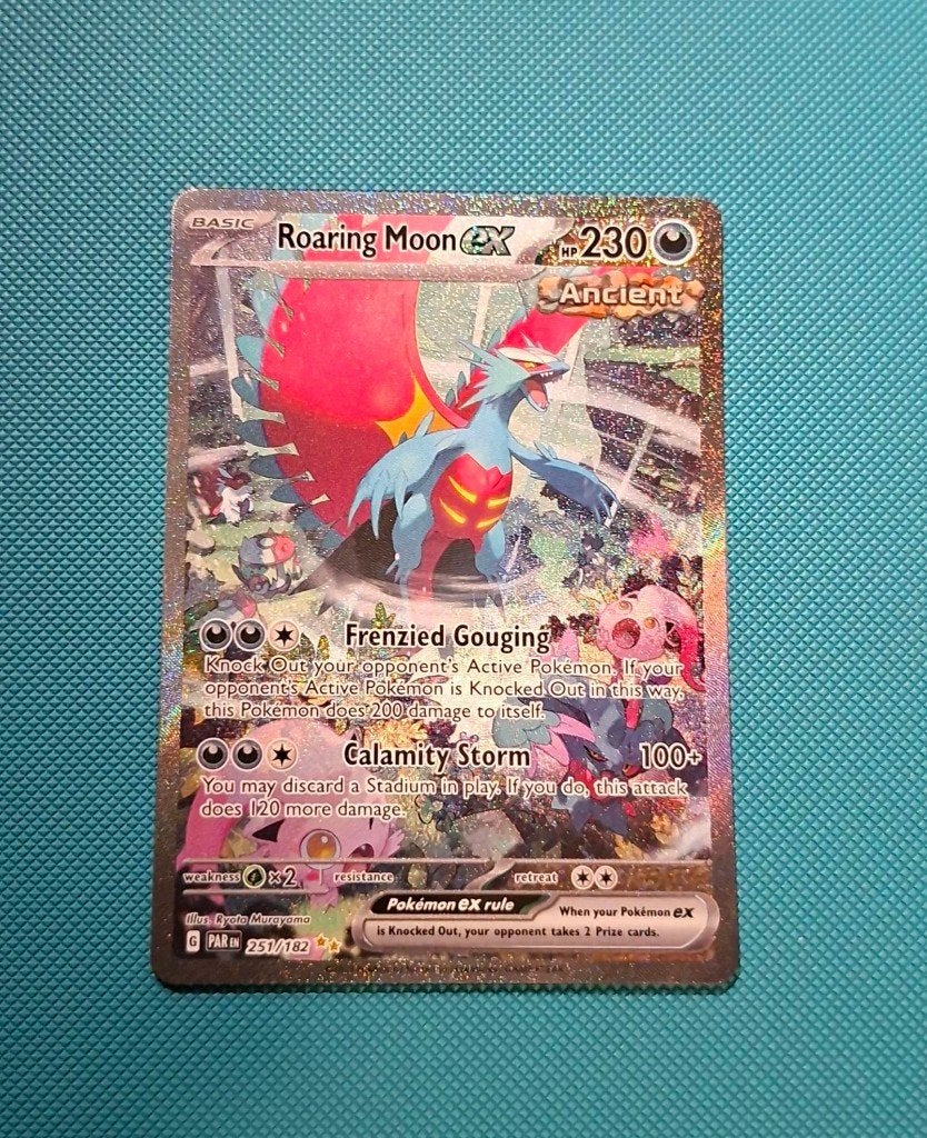 Pokémon Kaart Roaring Moon ex (PAR 251), Ophalen of Verzenden, Nieuw, Losse kaart, Foil