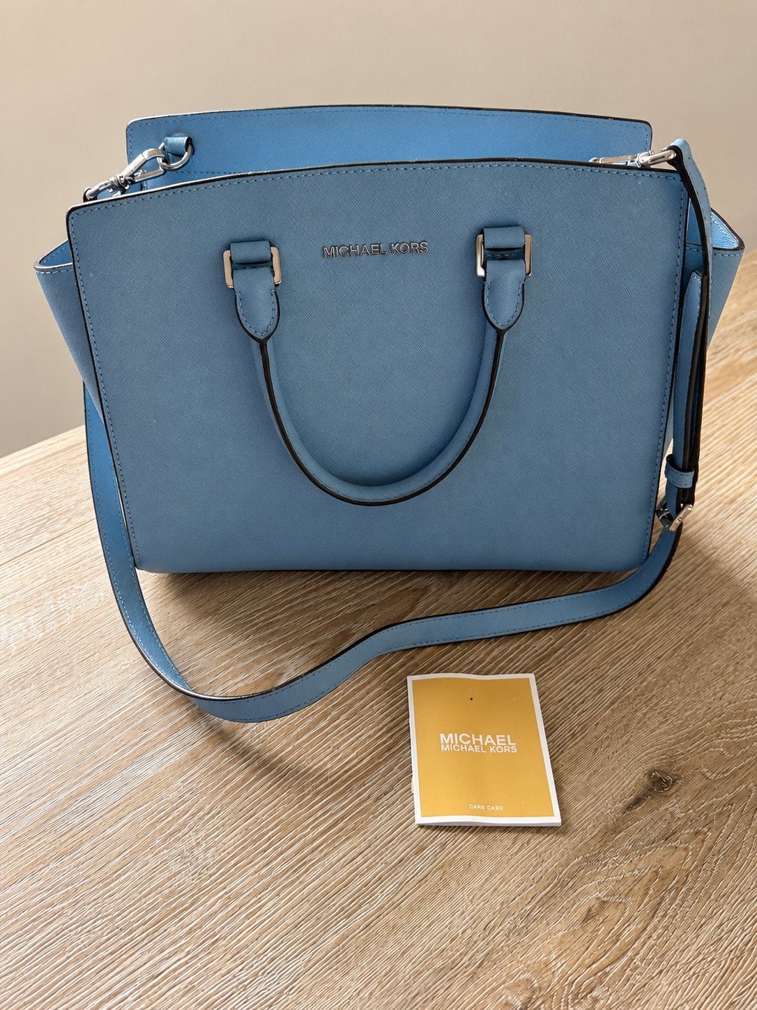 Michael Kors damestas, Ophalen of Verzenden, Zo goed als nieuw, Blauw, Handtas