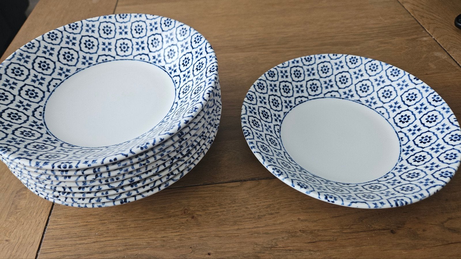 Churchill Inkie Blue Tuscany borden - 9 stuks, Ophalen, Aardewerk, Overige stijlen, Bord(en)