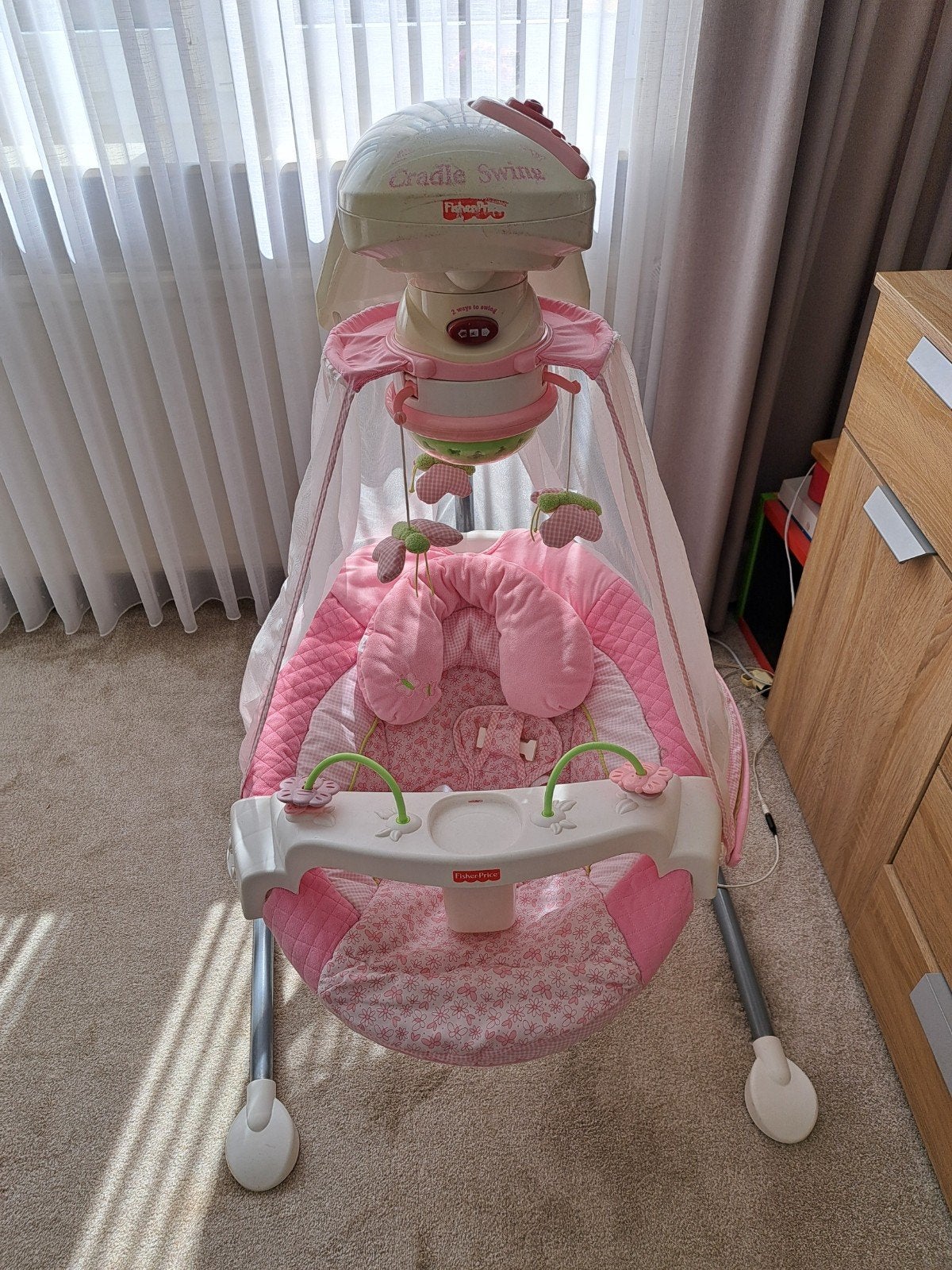 Fisher-Price Cradle 'n Swing Schommelstoel Roze, Kinderen en Baby's, Ophalen, Gebruikt