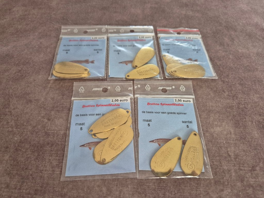 25x Bretton 37mm spinnerbladen vintage kunstaas, Watersport en Boten, Ophalen of Verzenden, Nieuw, Overige typen