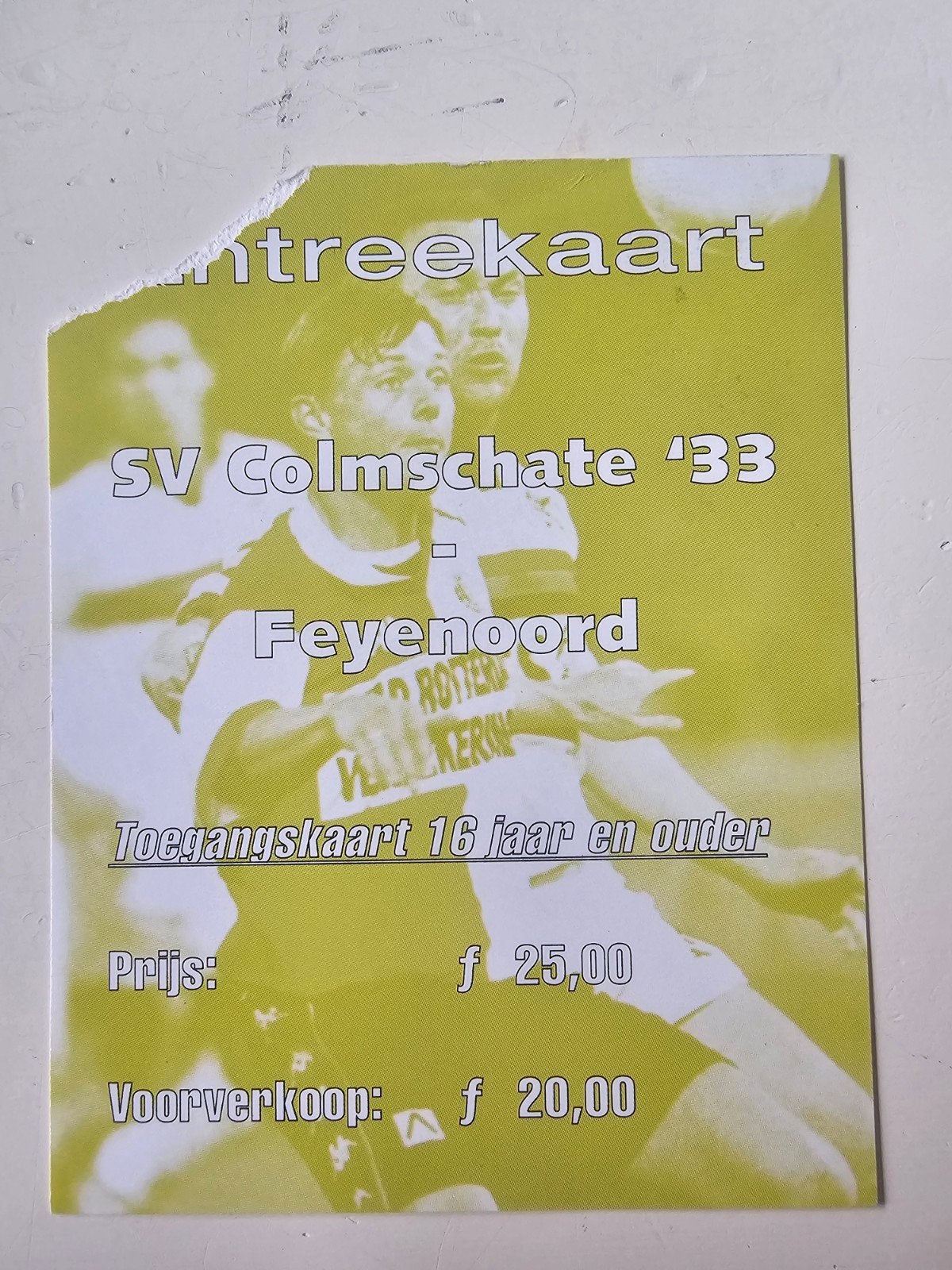 kaartje sv colmschate'33-feyenoord, Verzenden, Feyenoord, Poster, Plaatje of Sticker