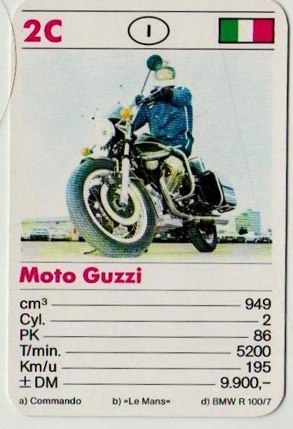 C518 motorkaartje 2c moto guzzi, Verzamelen, Verzenden, Zo goed als nieuw, Auto's