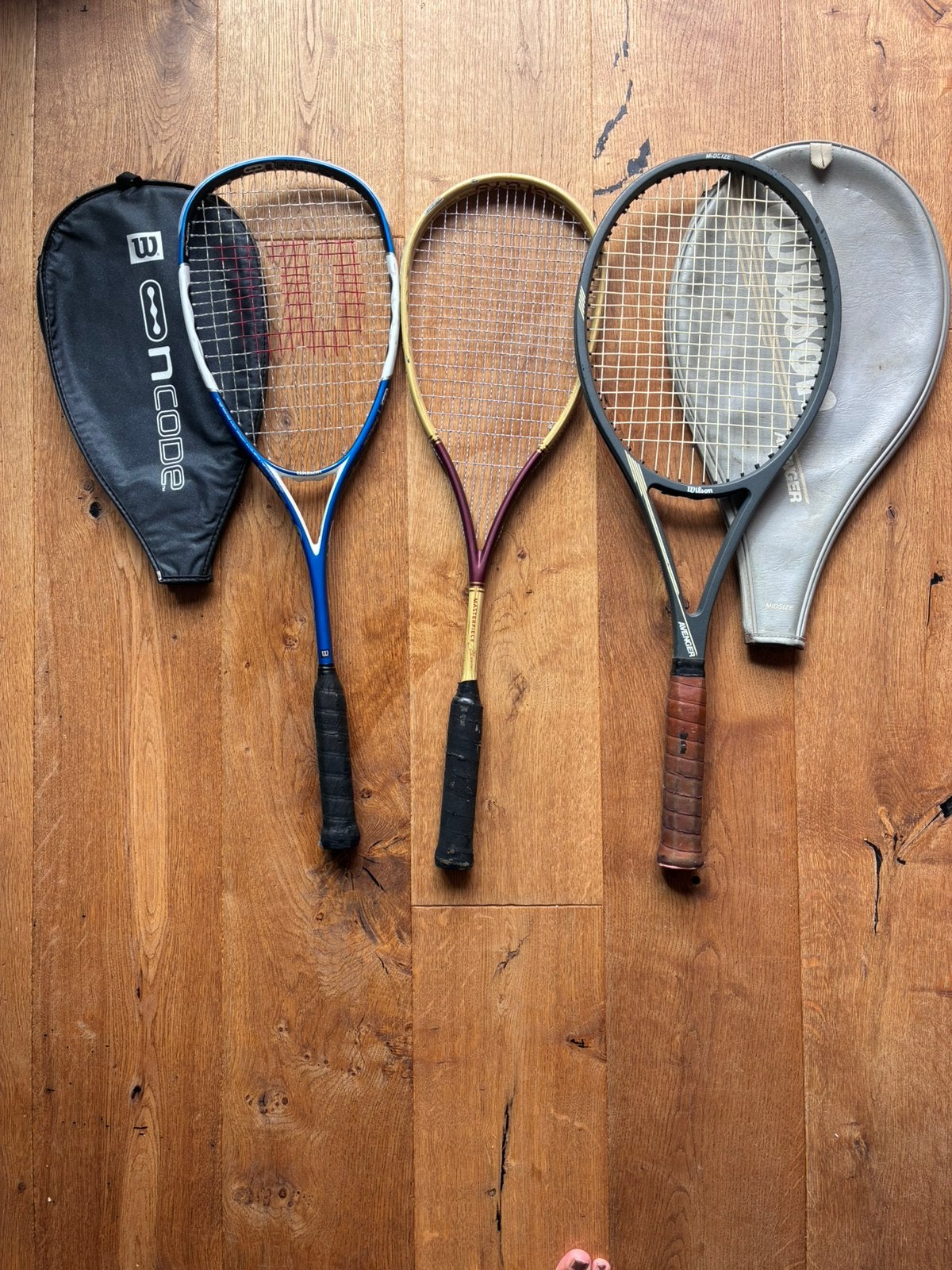 Tennis racket ( wilson avenger), squash  (Wilson en Grays), Ophalen, Gebruikt, Racket, Met hoes