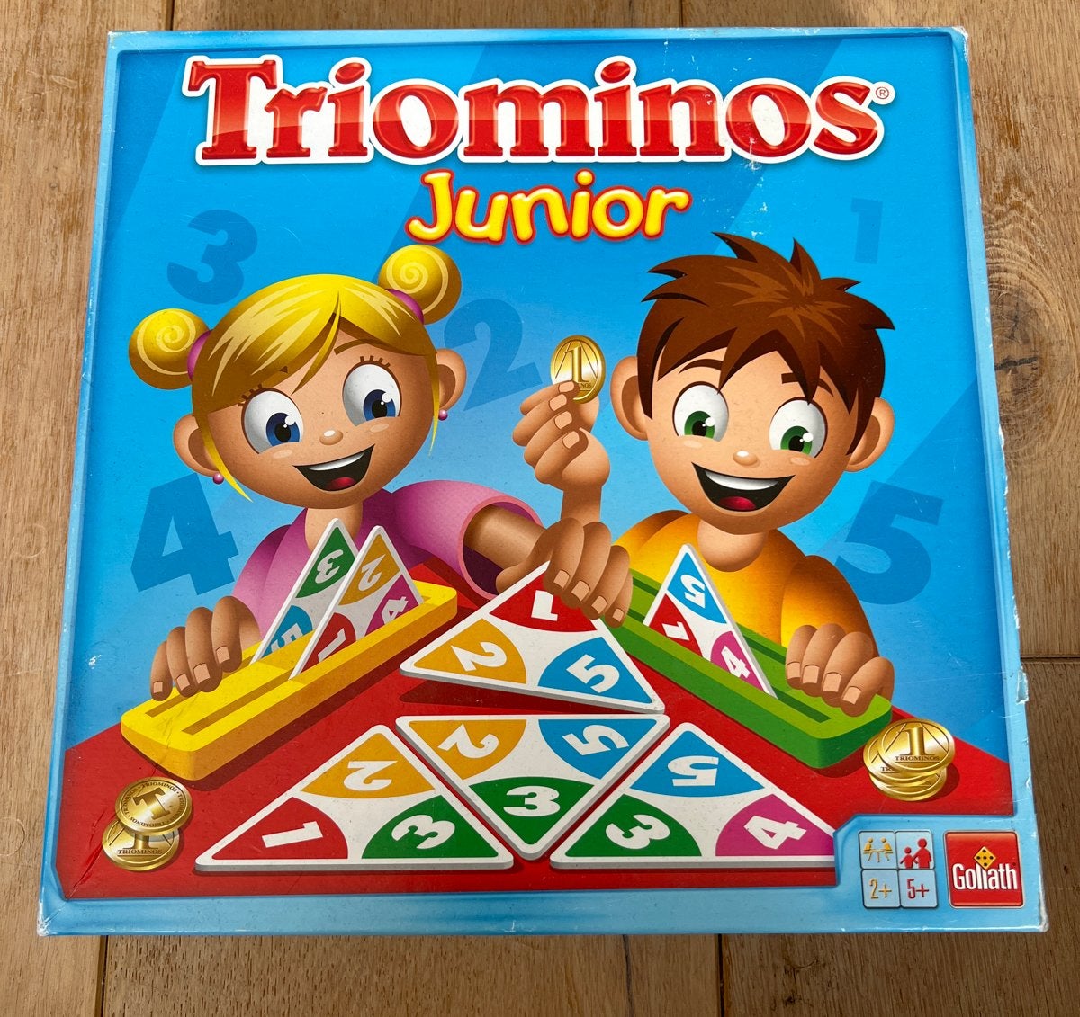 Triominos Junior - Leuk dobbelspel voor kinderen, Een of twee spelers, Ophalen of Verzenden, Gebruikt, Reisspel