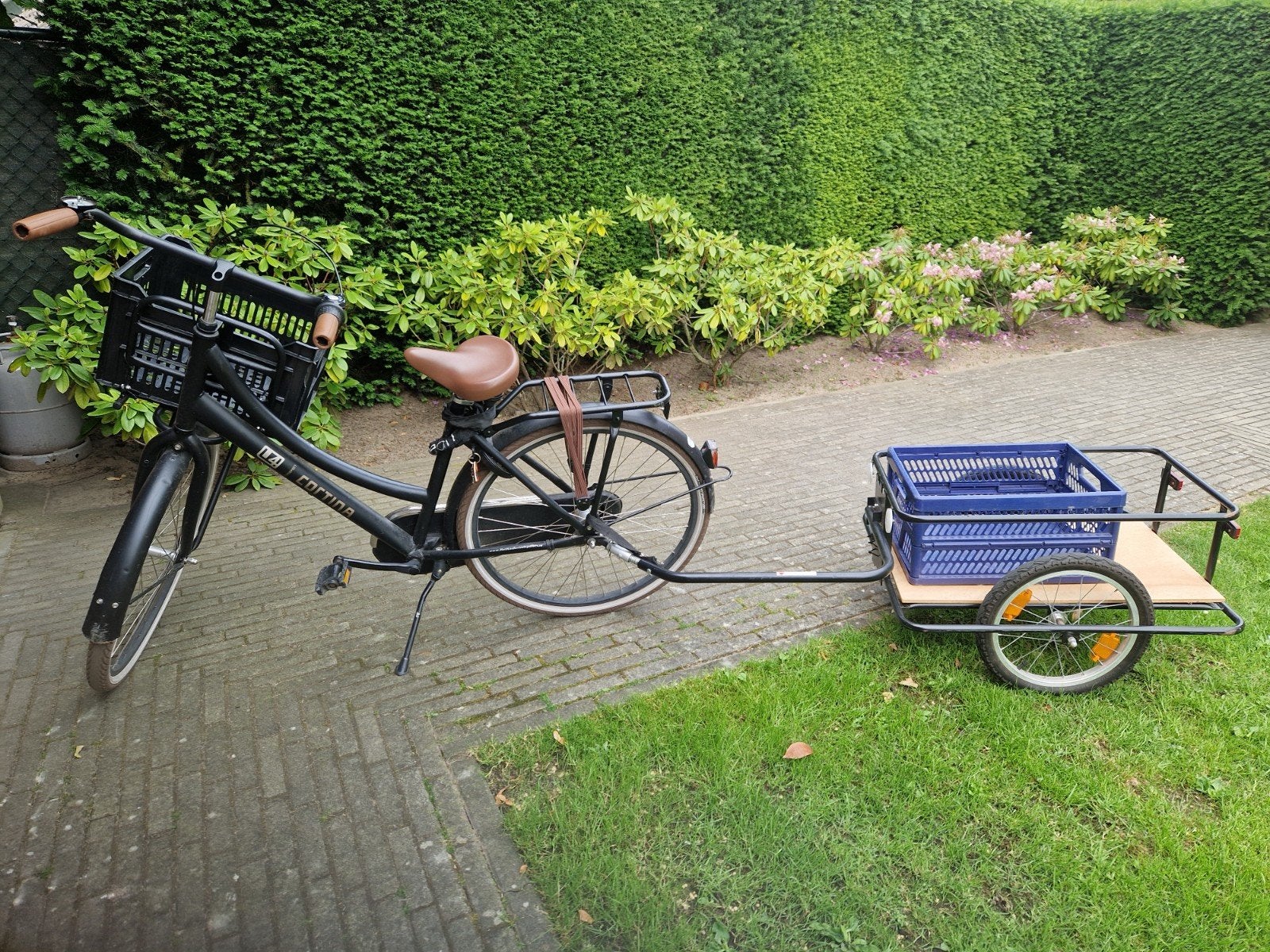 Cortina Transporter 26" met fietskar, Fietsen en Brommers, Terugtraprem, Gebruikt, Minder dan 47 cm, Ophalen