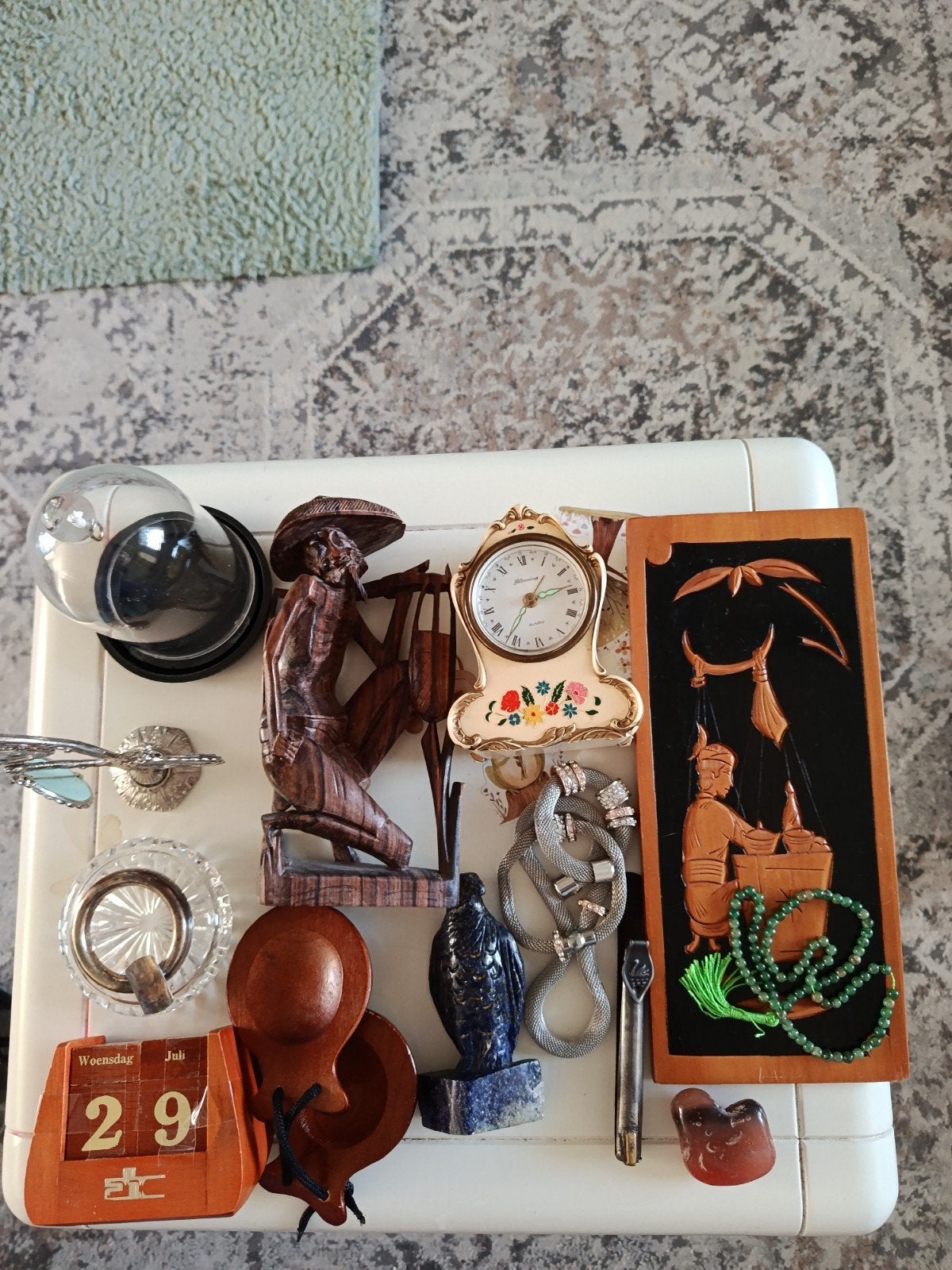 Antieke en vintage decoratie met goed werkende tafelklok, Ophalen of Verzenden