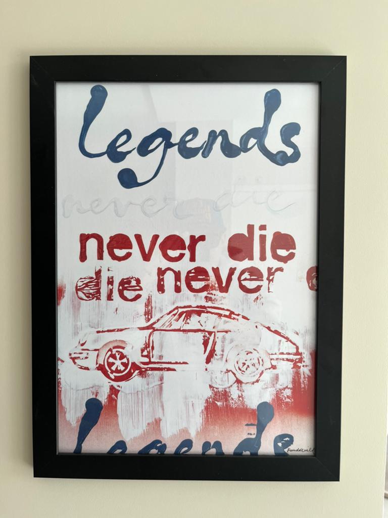 Ruud de Wild poster Porsche “Legends Never Die”, Ophalen of Verzenden, Zo goed als nieuw
