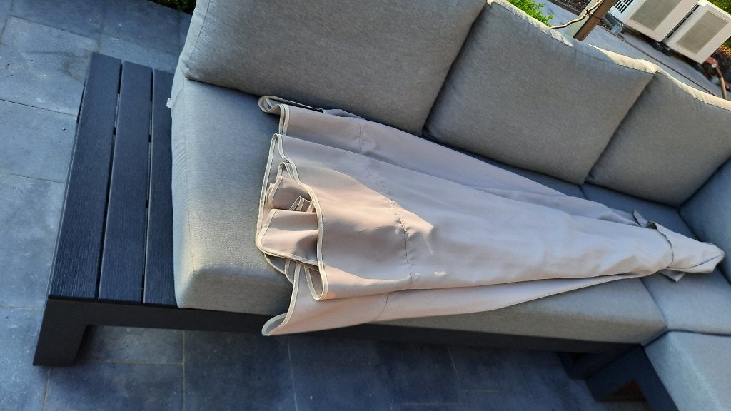 Beige Parasoldoek Hartman Zweefparasol 3.50 mtr. doorsnede, Ophalen of Verzenden, Zo goed als nieuw, Minder dan 1 meter, Overige typen