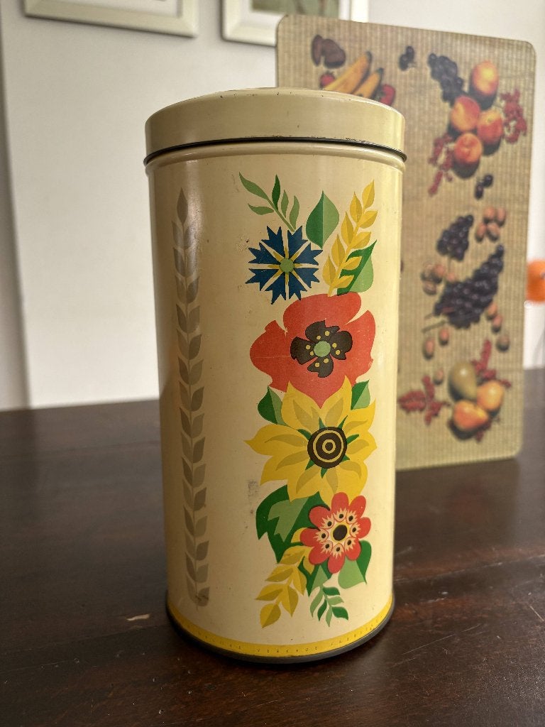 Vintage beschuitbus van Verkade, bloemen, Ophalen of Verzenden, Gebruikt, Overige, Verkade