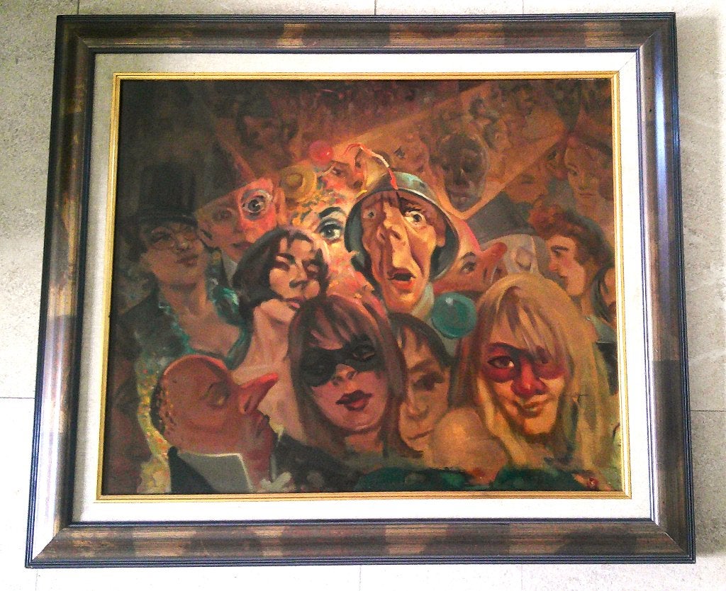 " Bal masqué " - Jean d'Aurian (1884-1967), Antiek en Kunst, Doek, Portret of Personen, Realistisch, Ophalen of Verzenden