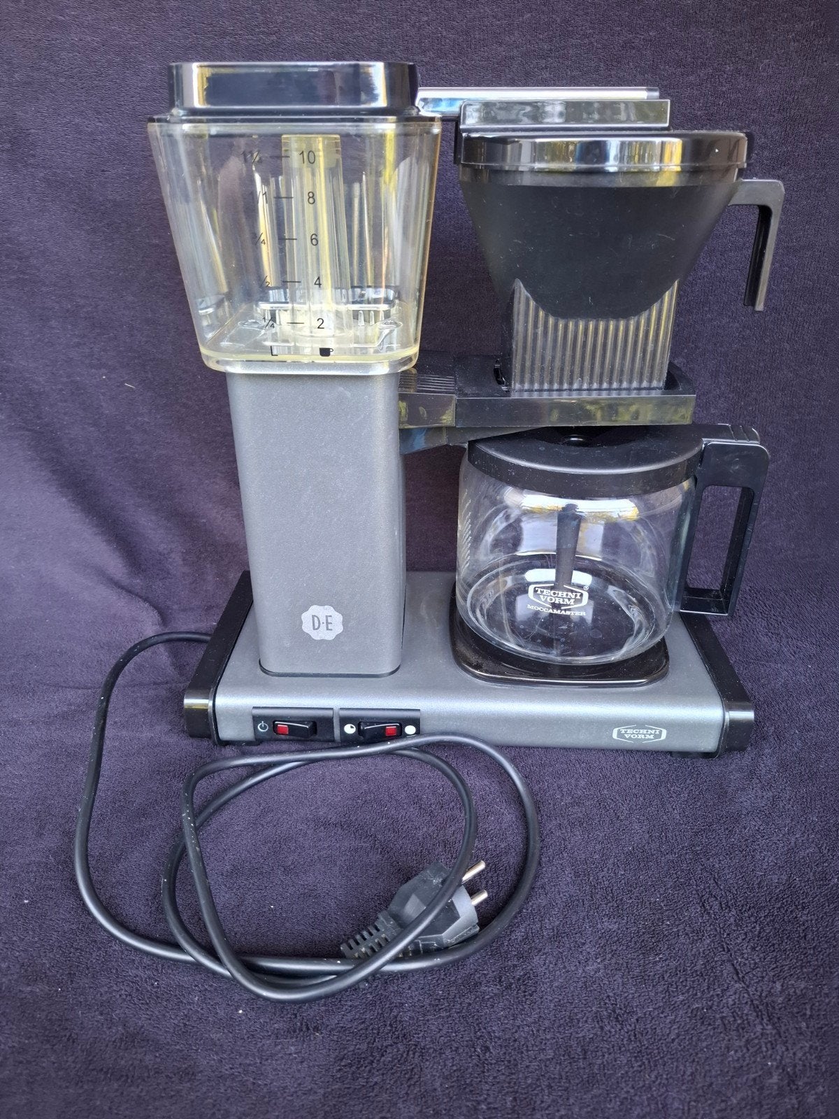 Technivorm Moccamaster Antraciet 741 Douwe Egberts Auto Off, Ophalen of Verzenden, Gebruikt