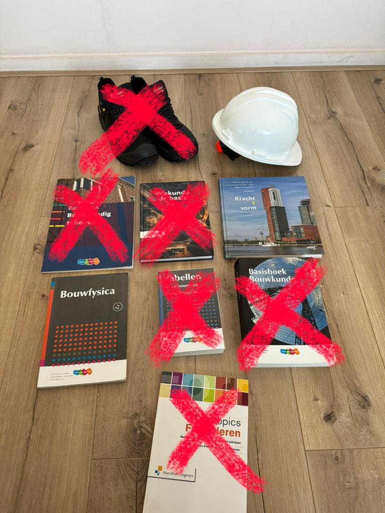 2 bouwkunde boeken en veiligheidshelm, Boeken, Ophalen of Verzenden, Alpha, Zo goed als nieuw, HBO