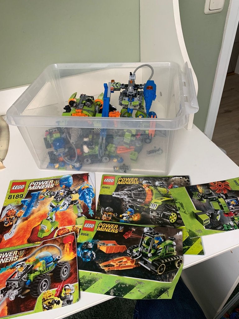 Bak vol Lego Power Miners 5 sets en meer!, Gebruikt, Overige thema's, Lego, Ophalen of Verzenden