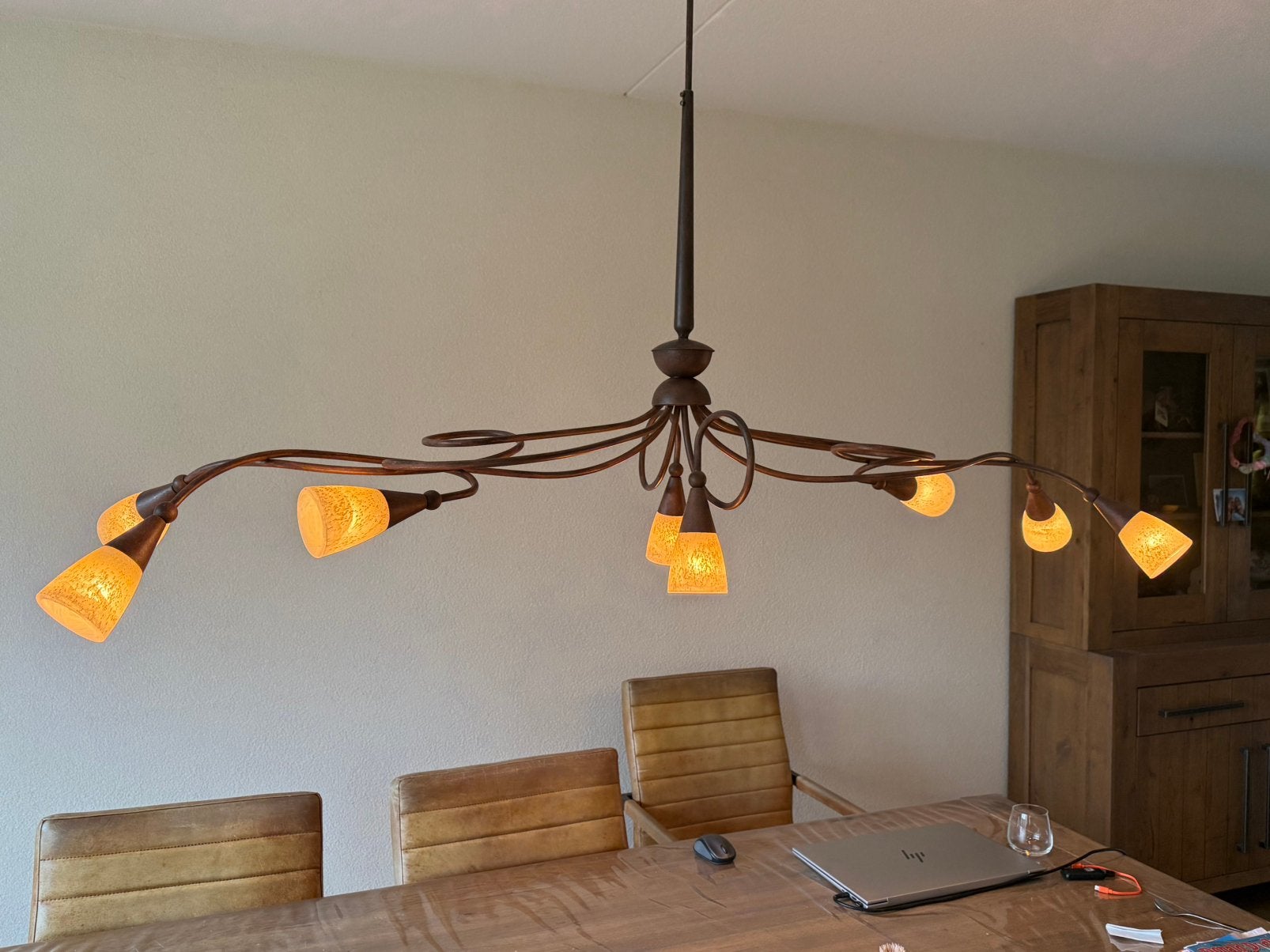 Set van 3 wandlampen en 1 hanglamp in rustieke stijl, Overige merken, Gebruikt, Bruin, Rustiek