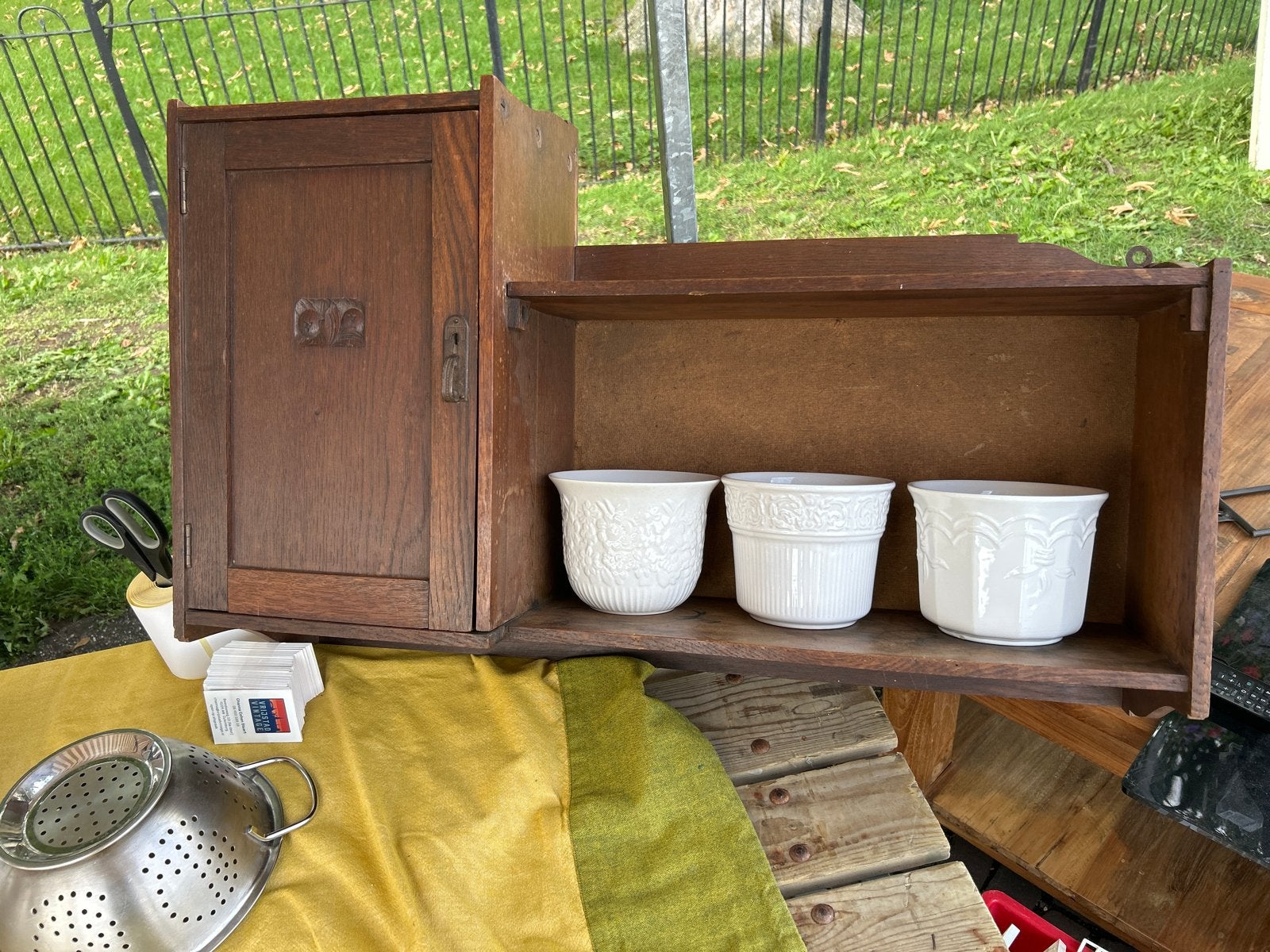 Brocante hangkastje met open vakken, Antiek en Kunst, Ophalen of Verzenden