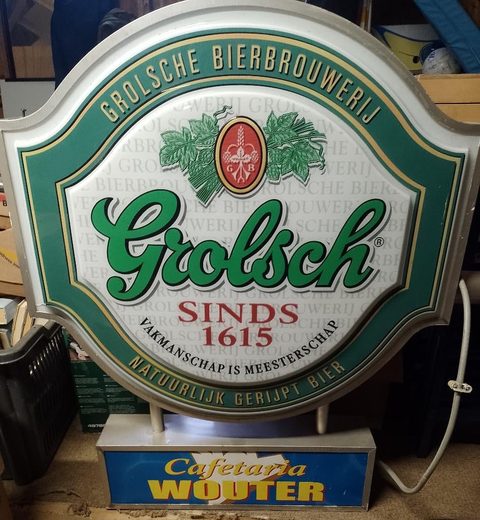 Grolsch lichtbak., Verzamelen, Biermerken, Ophalen, Gebruikt, Reclamebord, Plaat of Schild, Grolsch