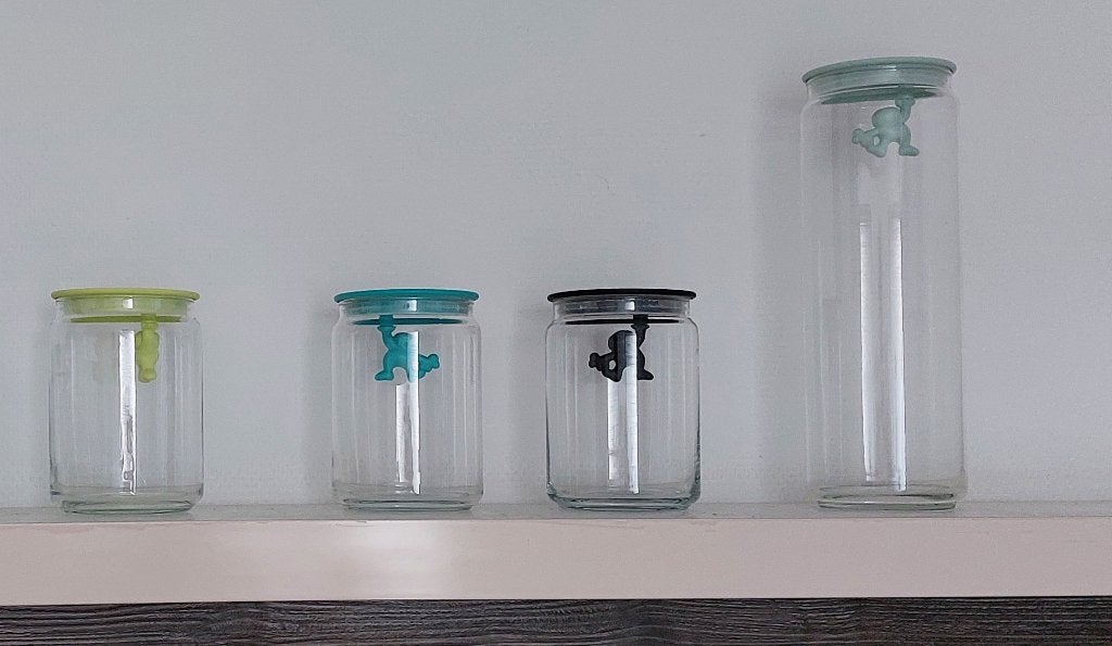 Alessi Gianni 4 voorraadpotten glas, Ophalen, Glas