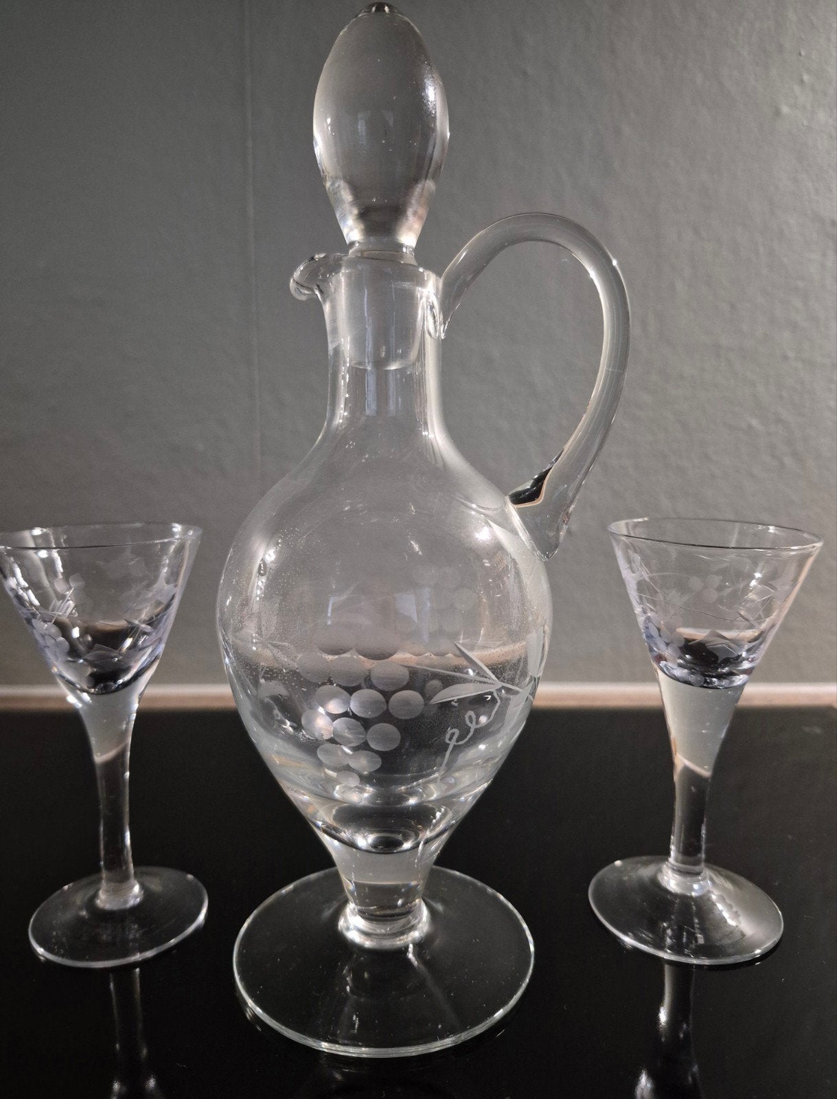 Vintage karaf met 2 glaasjes, Antiek en Kunst, Ophalen of Verzenden