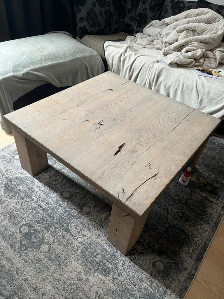 Salontafel van steigerhoud is 1 bij 1, Ophalen, Steigerhoud, 100 tot 150 cm, 50 tot 75 cm