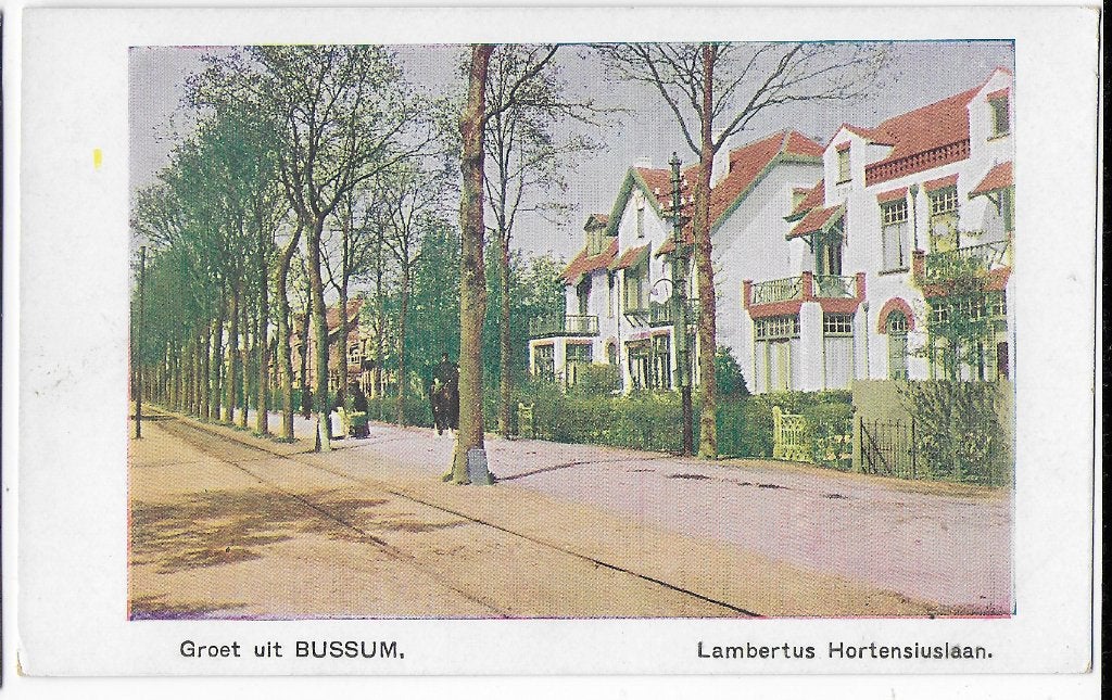 Bussum lambertus hortensiuslaan oude ansichtkaart ( 6444), Ophalen of Verzenden, 1940 tot 1960, Ongelopen, Noord-Holland