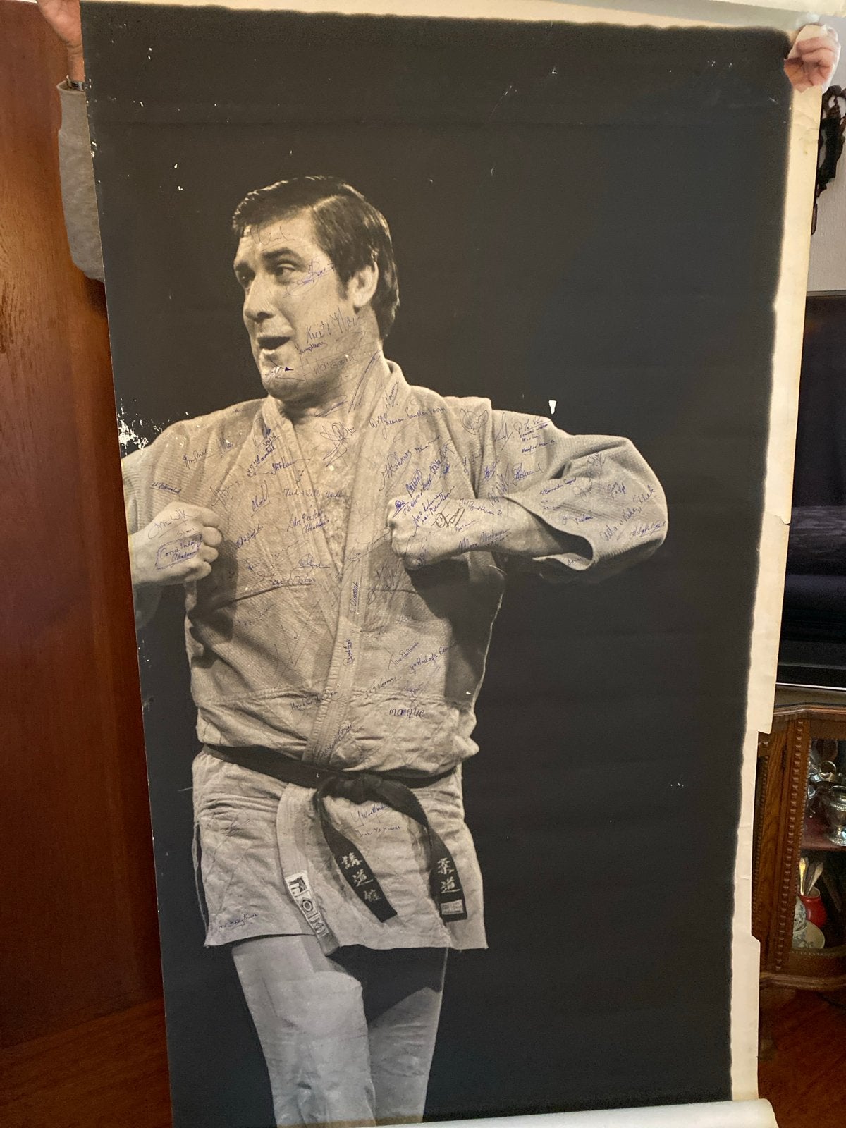 Groot gesigneerd judo poster - Anton Geesink, Verzamelen, Ophalen, Deurposter of groter, Sport, Rechthoekig Staand