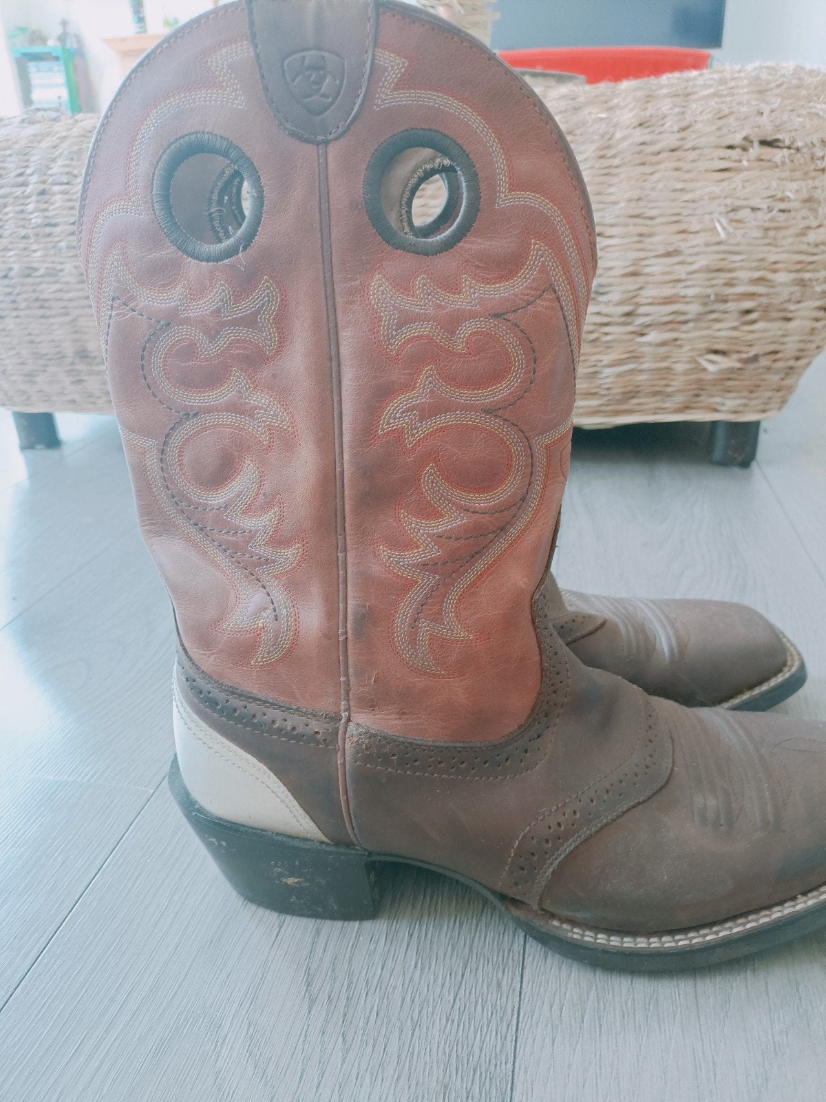 Ariat Westernlaarzen - Bruin/Rood Leer - Maat 44, Ophalen of Verzenden, Gedragen, Bruin