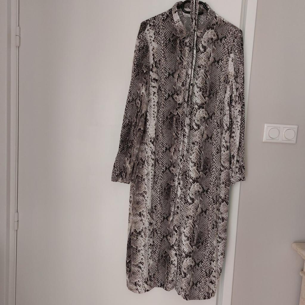 Taifun jurk met reptielenprint, slangenprint, maat 44, Ophalen of Verzenden, Zo goed als nieuw, Maat 42/44 (L), Bruin
