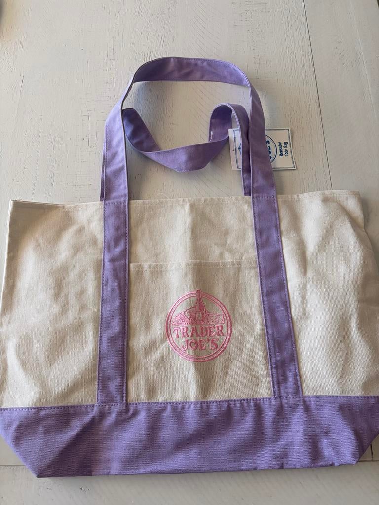 Limited edition Trader Joe’s tote bag Lila, 40 tot 60 cm, 20 tot 30 cm, Verzenden, Paars