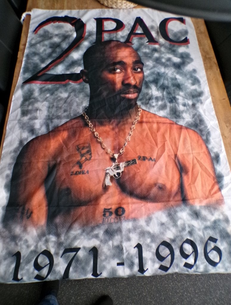 Zeer mooie 2pac vlag/wandkleed, Ophalen of Verzenden, Zo goed als nieuw, Poster, Artwork of Schilderij