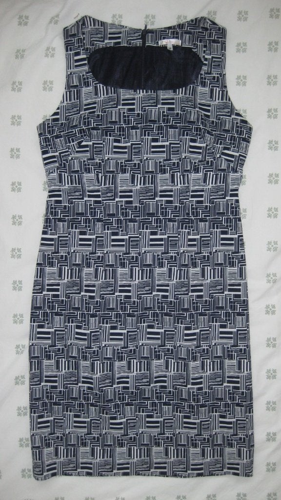 By Oni jurk grafisch patroon donkerblauw wit, mouwloos, 38, Maat 38/40 (M), By oni, Blauw, Ophalen of Verzenden