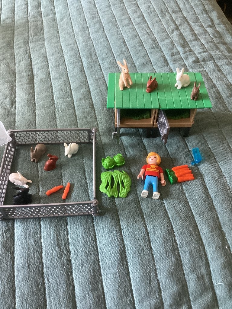 Playmobil konijnenhok met konijnen en ren, Ophalen of Verzenden, Gebruikt, Complete set