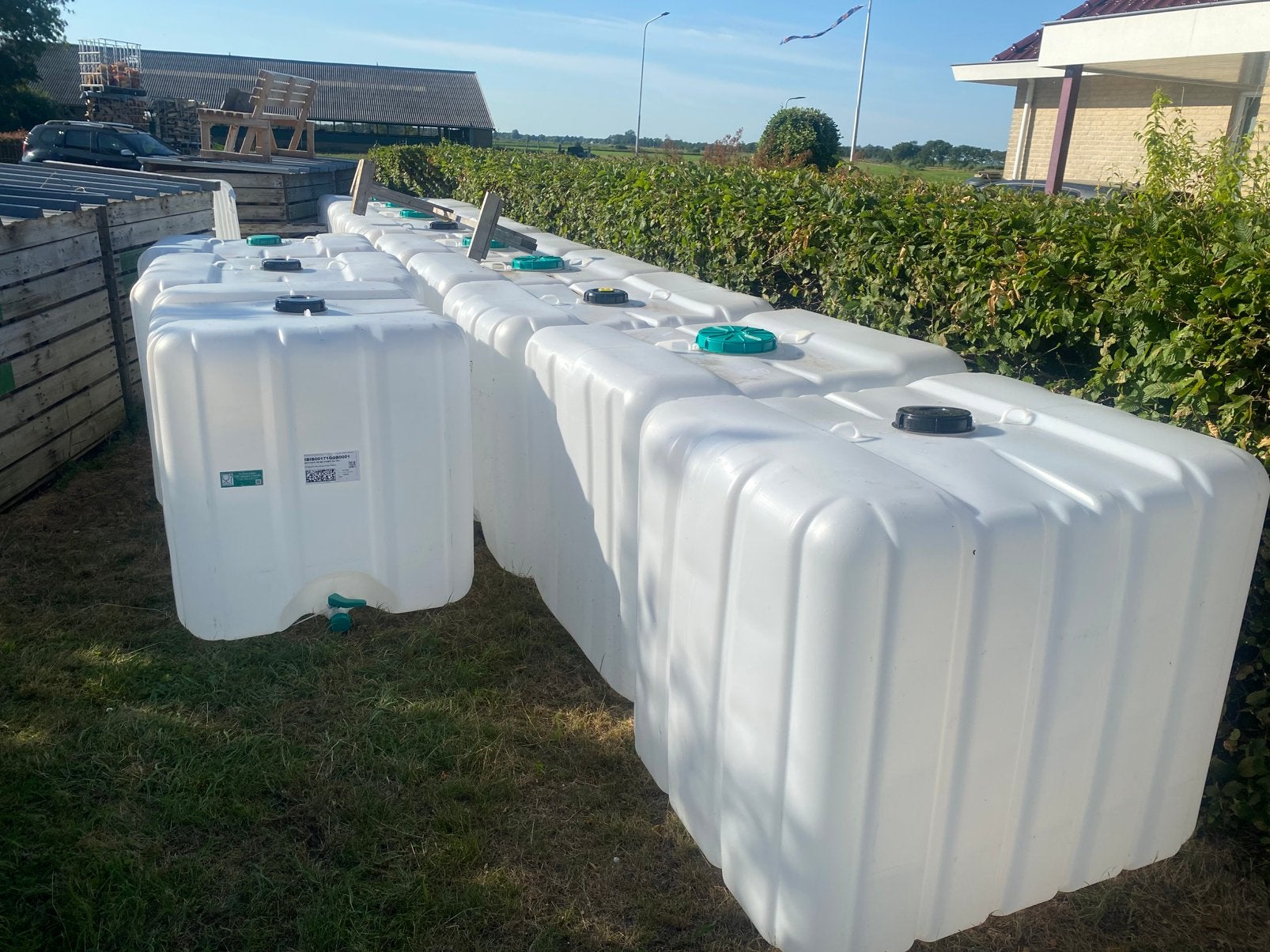 Ibc ton opslag wateropslag kuub 2 voor €15, Ophalen, Kunststof, Met kraantje, 150 liter of meer
