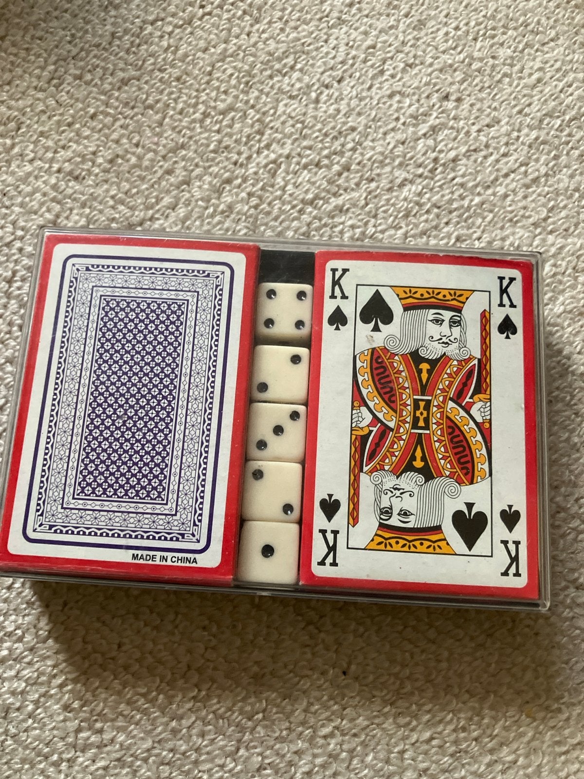 Speelkaarten en dobbelstenen set, Een of twee spelers, Ophalen of Verzenden, Gebruikt