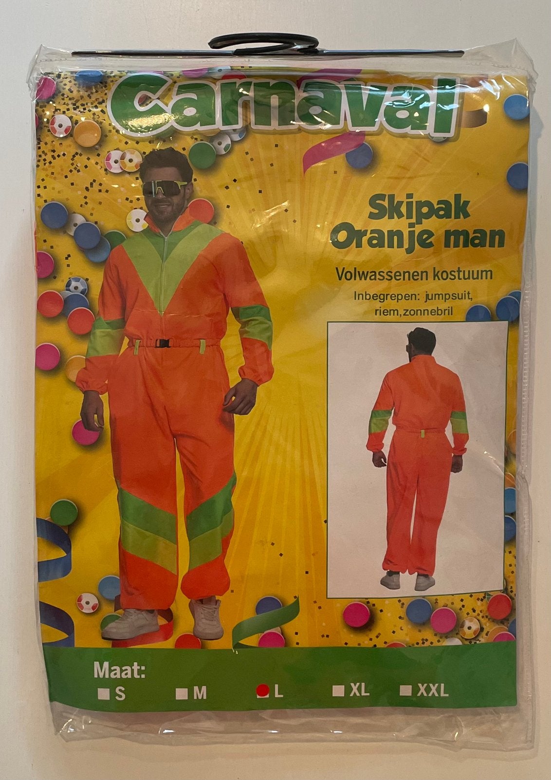 Skipak Man + skibril Carnaval Koningsdag Voetbal, Kleding | Heren, Ophalen of Verzenden, Zo goed als nieuw